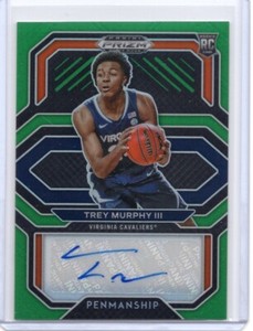 Trey Murphy III 2021 Prizm Draft Picks College Penmanship Green Rookie Auto 