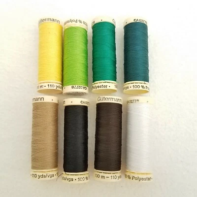 Lot/8 Gutermann Germany 100% Polyester Spool Thread 100m -(110 yds) Each NEW - Image 1 of 4