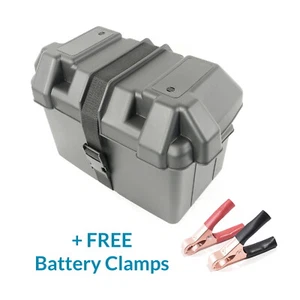Medium Leisure Battery Box for Group 24M Batteries + FREE Battery Clamps - Picture 1 of 3