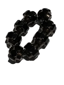 Beautiful Czech Glass Crown Beads - Black w/ Bronze Finish 13mm X 15mm - Picture 1 of 7