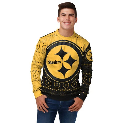 Suéter ligero de vacaciones FOCO para hombre NFL Pittsburgh Steelers logotipo principal Foto 1 de 2