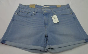Levi's Womens Mid Rise Stretch Cuffed Mid Length Shorts Size 14 / W 32 NEW $49 - Picture 1 of 7