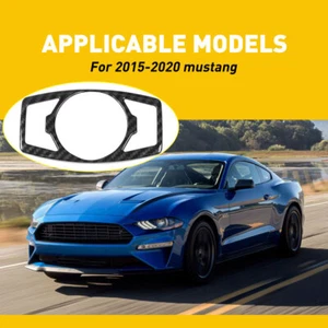 Carbon Fiber Interior Switch Headlight Trim Cover For Ford Mustang 2015-2020 NEW - Picture 1 of 12