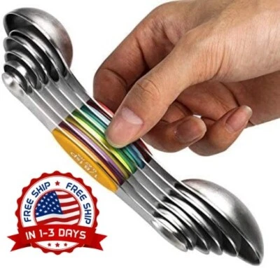 Juego de Cucharas Medidoras de Acero Inoxidable Resistente Tazas y Cucharas NUEVO Foto 1 de 4