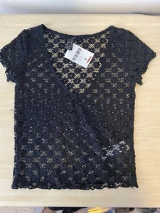 forever 21 junior top negro tejido pequeño - Imagen 1 de 5