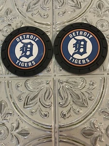 Detroit Tigers (2 Stück) Auto Getränkehalter Matte Pad Silikon Untersetzer Schwarz 2,75" - Bild 1 von 1