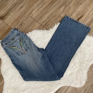 Baby Phat Y2K Jeweled Flare Jeans Size 13 Juniors - Picture 1 of 10