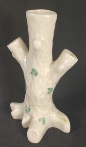 Belleek Pottery Vase Irish Tree Trunk 6" Bud Shamrock 7th Mark 1980-1993 A47 - Picture 1 of 9