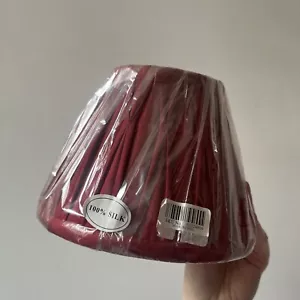 Laura Ashley Home Fenn Cranberry Red 100% Silk Pleated Lampshade Mini Size - Picture 1 of 5