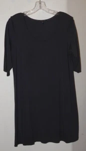 Women's Eileen Fisher SZ Large Gray Scoop Neck Short Sleeve Viscose/Lycra Tunic - Picture 1 of 3