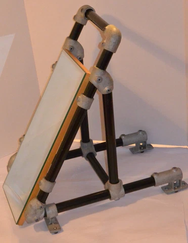 VINTAGE INDUSTRIAL STYLE SHOE STORE MIRROR MADE OF 1" STEEL PIPE & FITTINGS! Cover