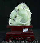 11,6"Xiu Jade Jadeite Sculpture Feng Shui Année Poisson Chanceux Richesse Statue