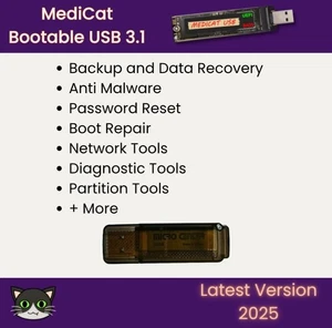 MediCat USB 3.0 | PC Repair, Recovery, Diagnostic, Tools, Hirens + MORE | 32GB - Picture 1 of 2
