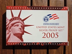 2005 U.S. Mint Silver Proof Set – Original Box & COA – 14-Coin Set - Picture 1 of 4