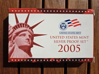 2005 U.S. Mint Silver Proof Set – Original Box & COA – 14-Coin Set - Image 1 of 4