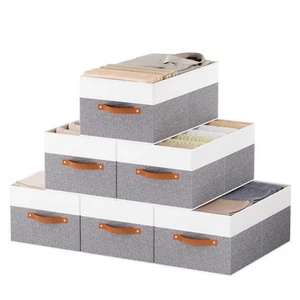 Storage Basket for Shelves, Closet Bin with Handles, 18.5×11×7.9inch Open Fol... - Picture 1 of 7