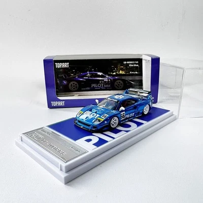 Top Art 1:64 Model Car Ferrari F40 LBWK Alloy Die-Cast Sport Vehicle Chrome Blue - Image 1 of 4