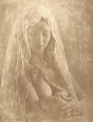 ¡RECIÉN ENCONTRADO! IMPRESIÓN FOTOGRÁFICA SEPIA HENDRICKSON EN BLANCO Y NEGRO Madre e hijo Enfermería 11" x 14" Foto 1 de 3