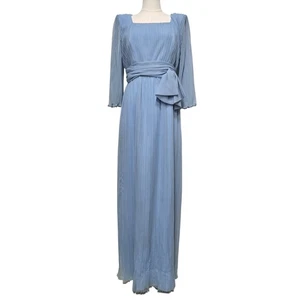 Vintage Miss Elliette Kleid Damen 12 Plissee Chiffon Maxikleid formell 70er - Bild 1 von 17