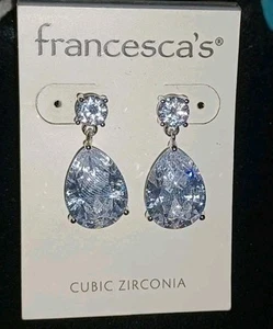 Beautiful, Francesca's Cubic Zirconia Drop Earrings, New with Tags - Picture 1 of 10