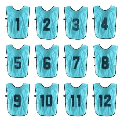 Chaleco de Entrenamiento de Fútbol 25" Numerado Equipo de Fútbol Deportes Pinnies con Cinturón Azul Foto 1 de 4