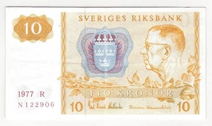 SUECIA 10 coronas 1977 P:52d XF "Color Trial" Sveriges Riksbank MUY RARO - Imagen 1 de 2