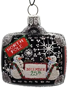 Patricia Breen Miniature Valise North Pole Snowman Travel Christmas Ornament - Picture 1 of 10