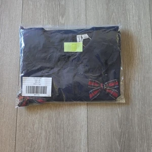 Janie and Jack Mädchen The Tartan Bow Sweatshirt Größe 12 marineblau  - Bild 1 von 4