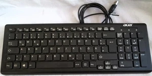 Acer SK-9626 USB Tastatur Schwarz QWERTZ PC Computer wired Keyboard - Bild 1 von 6