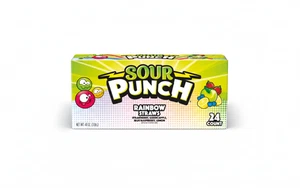 Sour Punch Rainbow Straws Candy 24ct 4oz Box - Gluten-Free, Vegan, Kosher - Picture 1 of 5