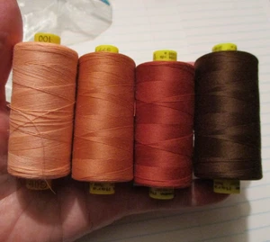 lot of GUTERMANN lg spool THREAD all purpose peach org red brown MARA lot 5 - Picture 1 of 4