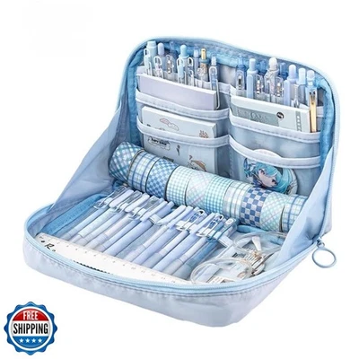 UIVXXUD Kawaii милый эстетический карандаш чехол - большой емкости холст ручка мешок B - Изображение 1 из 4