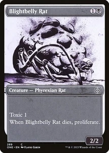 4x VITRINA Blightbelly Rat - casi nueva - Phyrexia: todos serán uno - SPARROW MAGIC - Imagen 1 de 1