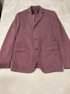 THE SAVILE ROW CO Knit Corinthia Mens Blazer Sport Coat 2-Button Jacket 40R Red - Picture 1 of 13