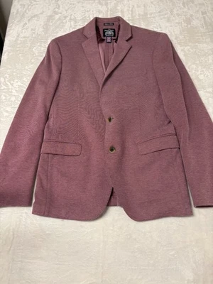 THE SAVILE ROW CO Knit Corinthia Mens Blazer Sport Coat 2-Button Jacket 40R Red - Image 1 of 4
