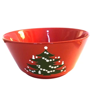 Waechtersbach Large Serving Bowl Red Christmas Tree 8 7/8th” Vegetable Bowl - Picture 1 of 5