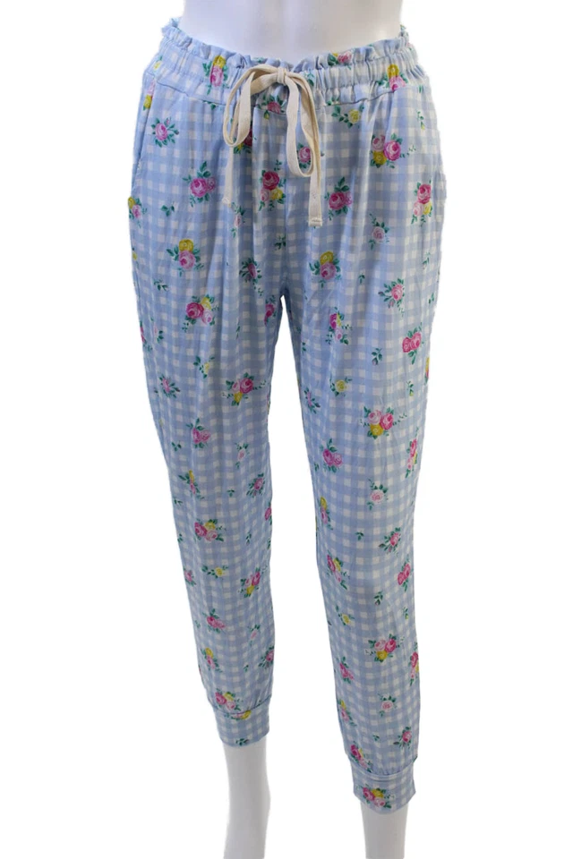 Stripe & Stare Womens Checkered Sleepwear Pants Blue Size M - Image 1 of 4