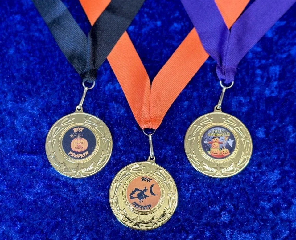 Halloween Medal on Ribbon Best Dressed Pumpkin Happy Halloween FREE P&P