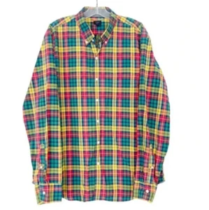 J. Crew Tartan kariertes Baumwollhemd mit Knopfleiste - Herren Small - Bild 1 von 10