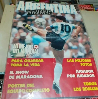 MONDIALI CALCIO ARGENTINA CAMPEON MEXICO 86 POSTER DEL EQUIPO COMPLETO - Immagine 1 di 2