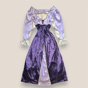 🏰🥀 Vestido de terciopelo princesa medieval renacentista vintage disfraz de Halloween talla 8 - Imagen 1 de 11