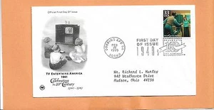 TV ENTERTAINS AMERICA 1941 FEB 18,1999 DOBBINS CELEBRATING 20TH CENTURY FDC - Picture 1 of 1