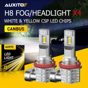 Switchback WHITE & YELLOW CANBUS H8 H9 H11 LED Fog Light Bulbs Kit Super Bright - Foto 1 di 14