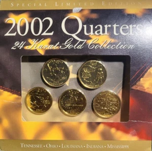 πΊπΈ 2002 State Quarters 24 Karat Gold Collection USA - Picture 1 of 2