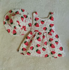 Fancy Strawberry Print Dress with Hat for Baby 2-3 Years - Picture 1 of 9