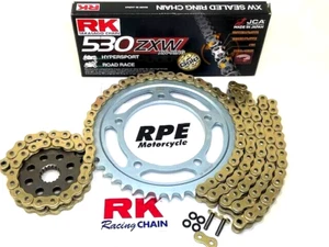 2008-24 GSX1300R Hayabusa  RK 530ZXW Gold Racing Chain and Sprockets Kit  Suzuki - Picture 1 of 7