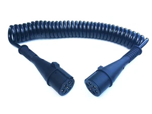 Elektrowendel Spiralkabel 7 polig 24V Kunststoffsteckern TYP N LKW Anhänger      - Bild 1 von 6