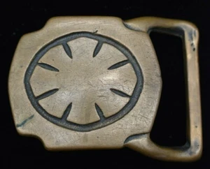 Tech Ether Guild "Asterisk" Rare Solid Brass Hippie Vintage 1970s Belt Buckle - Picture 1 of 3