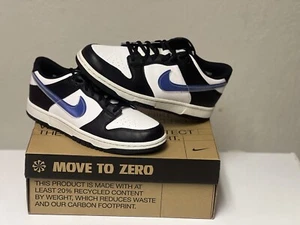 Nike Dunk Low Next Nature TPU Swoosh gioco bianco nero Royal GS taglia 7Y - Foto 1 di 5