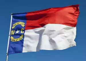 NUEVA BANDERA NORTH CAROLINA 3x5 ft nueva calidad superior desvanecimiento resistencia bandera vendedor de Estados Unidos - Imagen 1 de 3